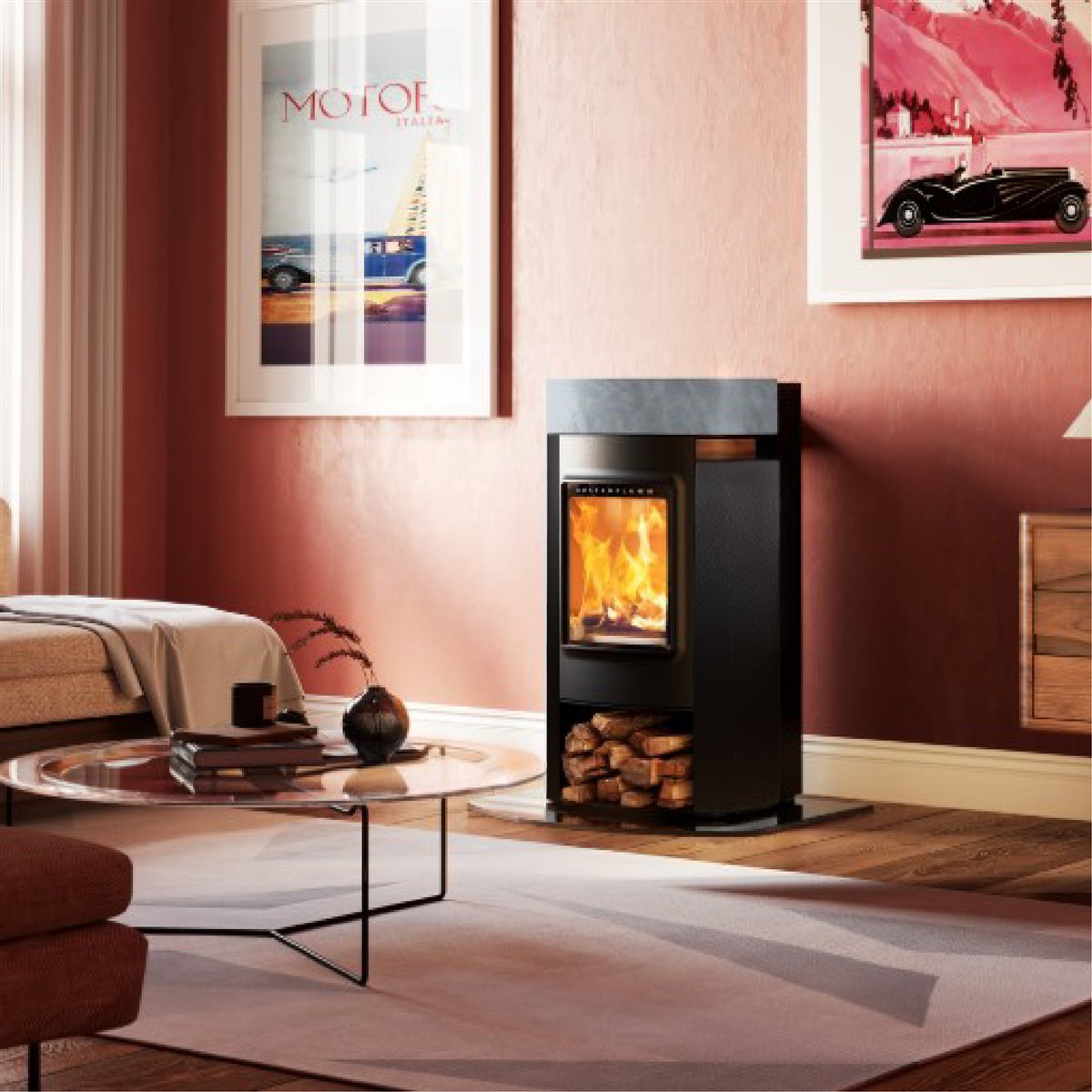 Didatto srl Elise in Acciaio top in pietra ollare con tubo da 100 cm