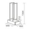 Stuv - Basamento portalegna con cassettone 46 cm