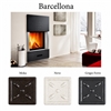 Piazzetta - Rivestimento BARCELLONA in Maiolica di colore NEVE, particolari e profili laterali in Acciaio pallinato H 149 - P 7 - L 86 cm