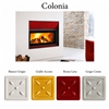 Piazzetta - Rivestimento COLONIA in Maiolica con decori bassorilievo di colore BIANCO GRIGIO, profilo in Acciaio verniciato H 90,5 - P 10 - L 68 cm
